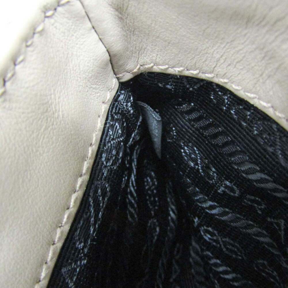 PRADA Cream Leather Saffiano Shoulder Bag - Picture 16 of 16